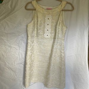 Lilly Pulitzer cream and gold dress